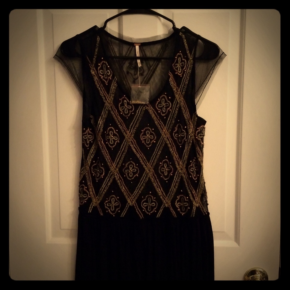 Free people headed sheer pleated top